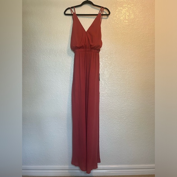 NWT Lulus Lost in Paradise Rusty Rose Maxi Dress S - Picture 5 of 10
